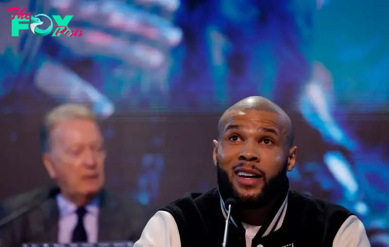 Boxing - Artur Beterbiev & Dmitry Bivol Press Conference - Old Billingsgate, London, Britain - September 25, 2024 Chris Eubank Jr. during the press conference Action Images via Reuters/Andrew Couldridge