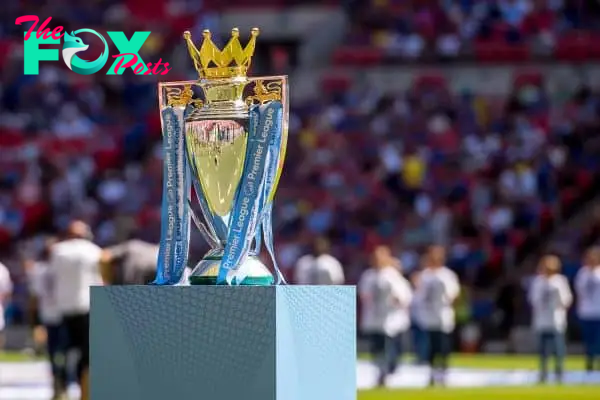 August 5, 2018 - The Premier League Trophy is on display during the 2018 FA Community Shield match between Chelsea and Manchester City at Wembley Stadium, London, England on 5 August 2018. (Credit Image: © AFP7 via ZUMA Wire)