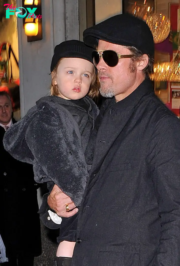 Brad Pitt and Vivienne Jolie-Pitt on December 4, 2010, in New York City. | Source: Getty Images