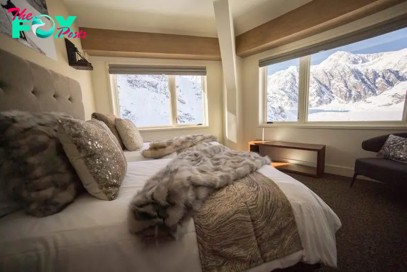 Bedroom inside of Sheldon Chalet