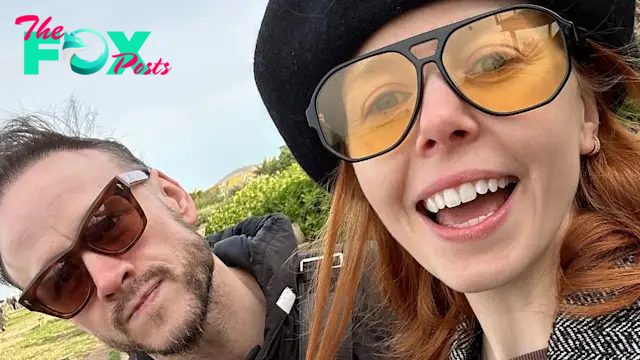 Kevin Clifton and Stacey Dooley smiling