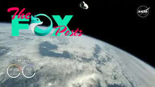 A screenshot of a live stream showing the Dragon capsule in orbit around Earth