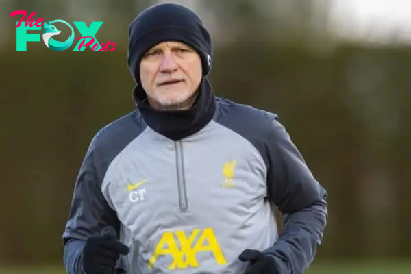 LIVERPOOL, ENGLAND - Monday, December 6, 2021: Liverpool's goalkeeping coach Claudio Taffarel during a training session at the AXA Training Centre ahead of the UEFA Champions League Group B Matchday 6 game between AC Milan and Liverpool FC. (Pic by David Rawcliffe/Propaganda)