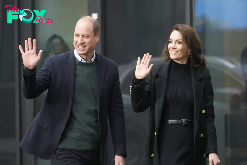 Prince William and Kate Middleton wave to royal fans