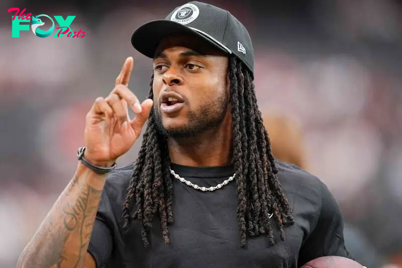 LAS VEGAS, NEVADA - SEPTEMBER 29: Davante Adams #17 of the Las Vegas Raiders looks on before the game against the Cleveland Browns at Allegiant Stadium on September 29, 2024 in Las Vegas, Nevada.   Jeff Bottari/Getty Images/AFP (Photo by Jeff Bottari / GETTY IMAGES NORTH AMERICA / Getty Images via AFP)