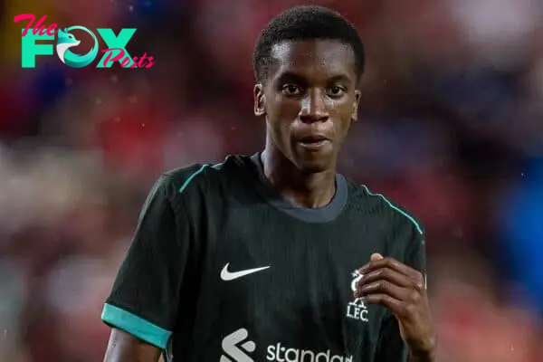 COLUMBIA - Saturday, August 3, 2024: Liverpool's Trey Nyoni during a pre-season friendly match between Liverpool FC and Manchester United FC at the Williams-Brice Stadium on day eleven of the club's pre-season tour of the USA. Liverpool won 3-0. (Photo by David Rawcliffe/Propaganda)