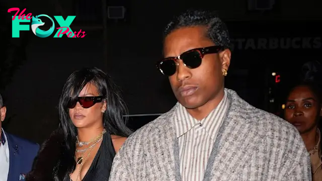 Rihanna and ASAP Rocky are seen on October 4, 2024 in New York City.  