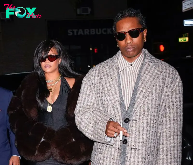 Rihanna and ASAP Rocky are seen on October 4, 2024 in New York City.  