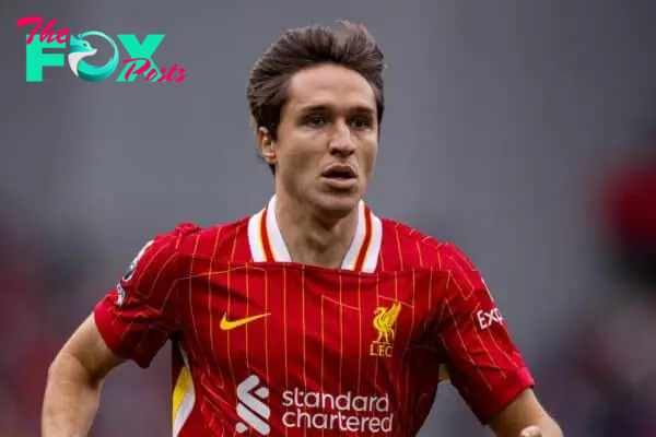 LIVERPOOL, ENGLAND - Saturday, September 21, 2024: Liverpool's Federico Chiesa during the FA Premier League match between Liverpool FC and AFC Bournemouth at Anfield. (Photo by David Rawcliffe/Propaganda)