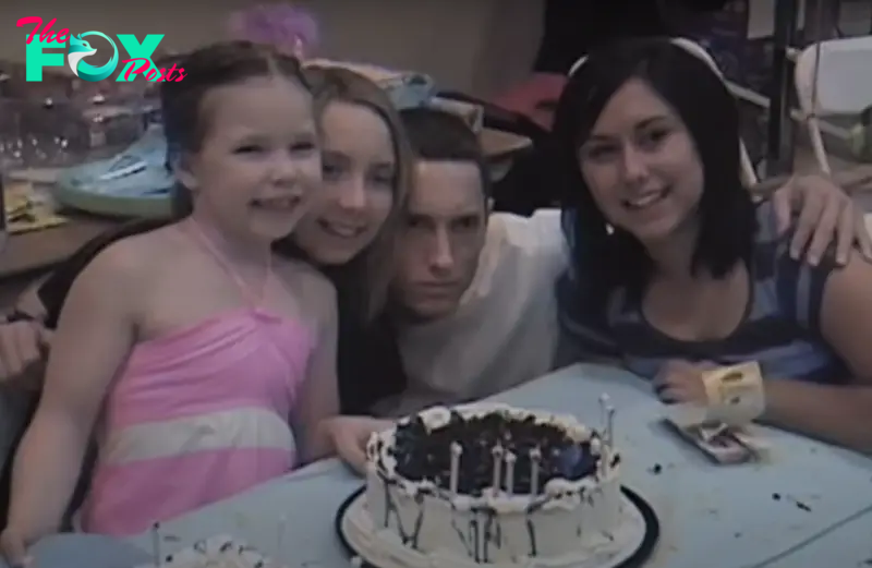 Eminem with his three children when they were young