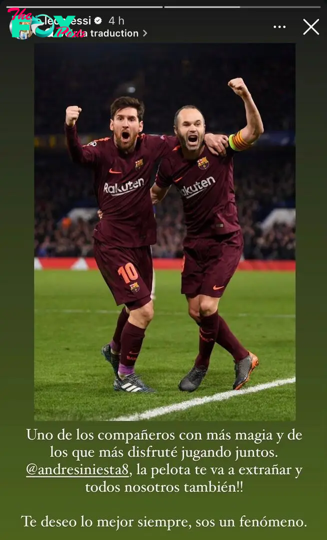 Messi's message to Iniesta after he retires