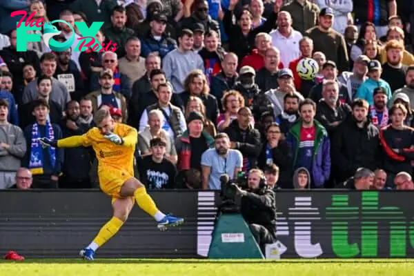 LONDON, ENGLAND - Saturday, October 5, 2024: Liverpool's substitute goalkeeper Vitezslav Jaros during the FA Premier League match between Crystal Palace FC and Liverpool FC at Selhurst Park. (Photo by David Rawcliffe/Propaganda)