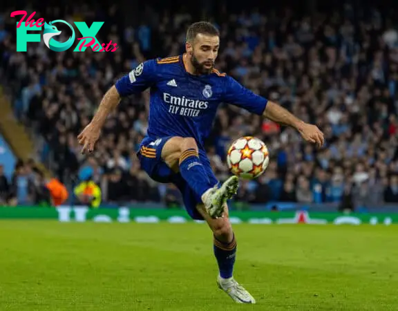 MANCHESTER, ENGLAND - Tuesday, April 26, 2022: Real Madrid's Dani Carvajal during the UEFA Champions League Semi-Final 1st Leg game between Manchester City FC and Real Madrid CF at the City of Manchester Stadium. Manchester City won 4-3. (Pic by David Rawcliffe/Propaganda)