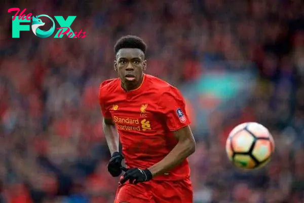 LIVERPOOL, ENGLAND - Saturday, January 28, 2017: Liverpool's Oviemuno Ovie Ejaria in action against Wolverhampton Wanderers during the FA Cup 4th Round match at Anfield. (Pic by David Rawcliffe/Propaganda)