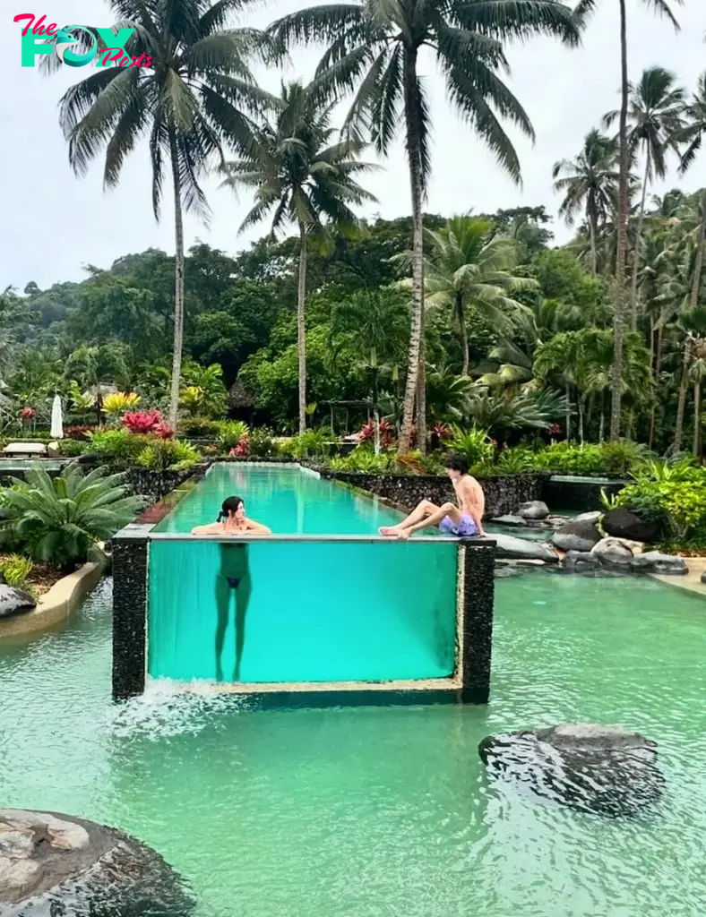 Photo shared by Mark Wahlberg's wife Rhea Durham on Instagram October 2024 of her with her son during a family vacation in Fiji