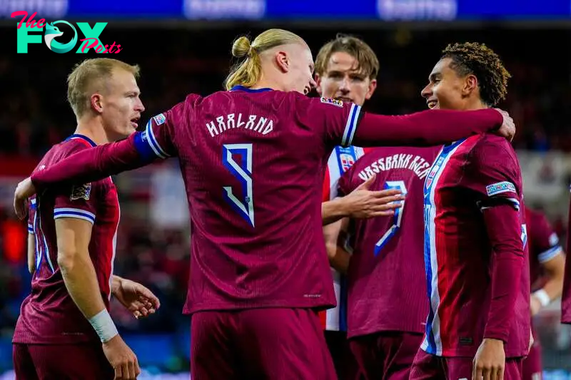 The Manchester City striker was on target twice for Norway against Slovenia, and overtakes Jørgen Juves’ 90-year-old national team record.