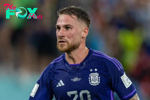 DOHA, QATAR - Wednesday, November 30, 2022: Argentina's Alexis Mac Allister during the FIFA World Cup Qatar 2022 Group C match between Poland and Argentina at the Stadium 974. (Pic by David Rawcliffe/Propaganda)