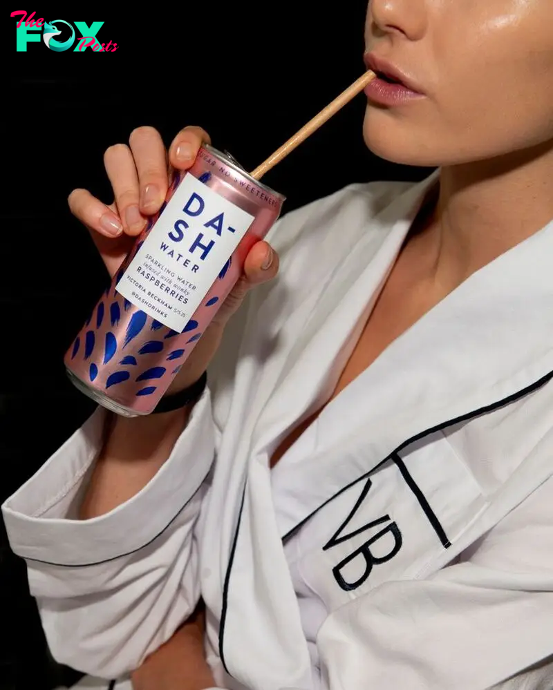 Dash water drank by models at the Victoria Beckham fashion show in Paris