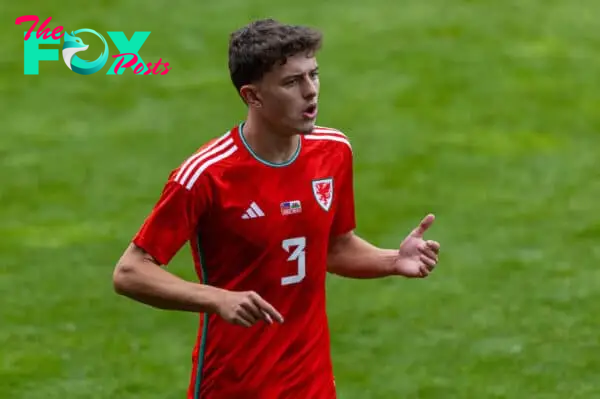 NEWPORT, WALES - Friday, September 8, 2023: Wales' substitute Owen Beck during an International Friendly match between Wales Under-21's and Liechtenstein Under-21's at Rodney Parade. Wales won 3-0. (Pic by David Rawcliffe/Propaganda)