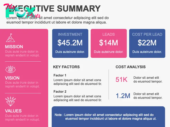 Executive Summary Slide