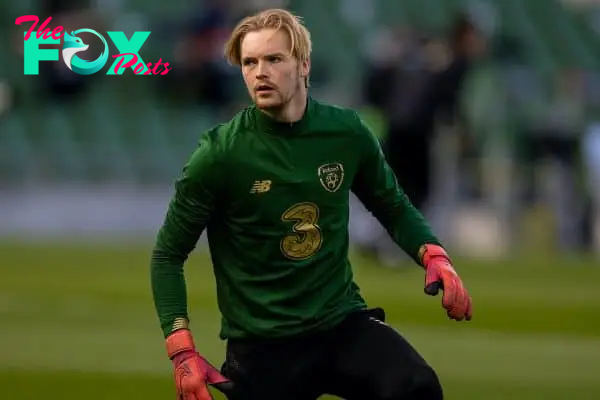 DUBLIN, REPUBLIC OF IRELAND - Sunday, October 11, 2020: Republic of Ireland's goalkeeper Caoimhin Kelleher during the pre-match warm-up before the UEFA Nations League Group Stage League B Group 4 match between Republic of Ireland and Wales at the Aviva Stadium. The game ended in a 0-0 draw. (Pic by David Rawcliffe/Propaganda)