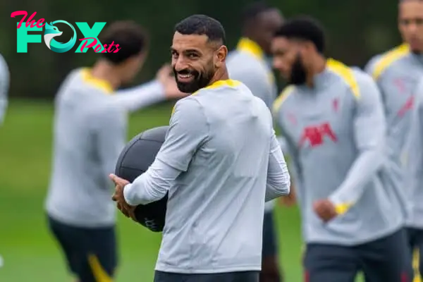 LIVERPOOL, ENGLAND - Monday, September 16, 2024: Liverpool's Mohamed Salah during a training session at the AXA Training Centre ahead of the UEFA Champions League match between AC Milan and Liverpool FC. (Photo by Jon Super/Propaganda)