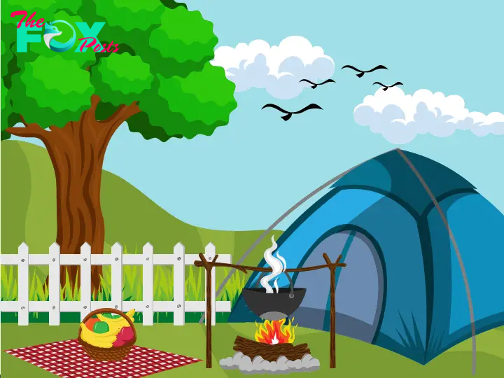 Camping Illustration Slide