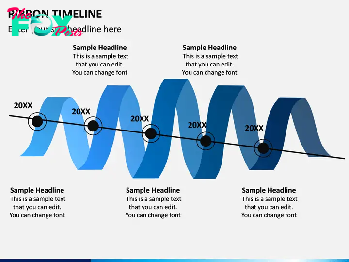 Ribbon Timeline Slide