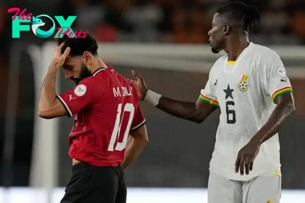 Mohamed Salah was forced off during Egypt’s 2-2 draw with Ghana (Themba Hadebe/PA)