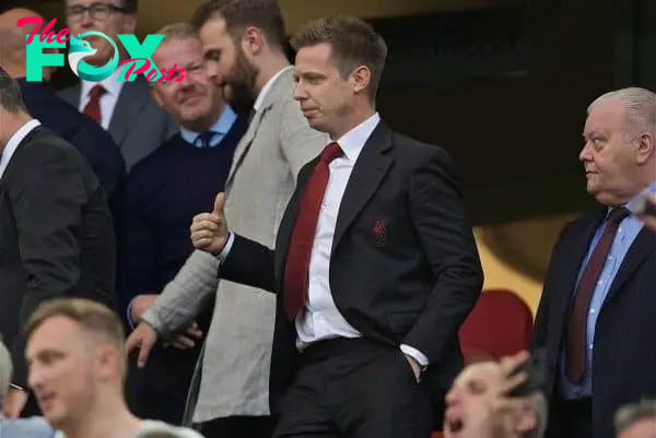 LIVERPOOL, ENGLAND - Friday, August 9, 2019: Liverpool's Director of Football Michael Edwards during the opening FA Premier League match of the season between Liverpool FC and Norwich City FC at Anfield. (Pic by David Rawcliffe/Propaganda)