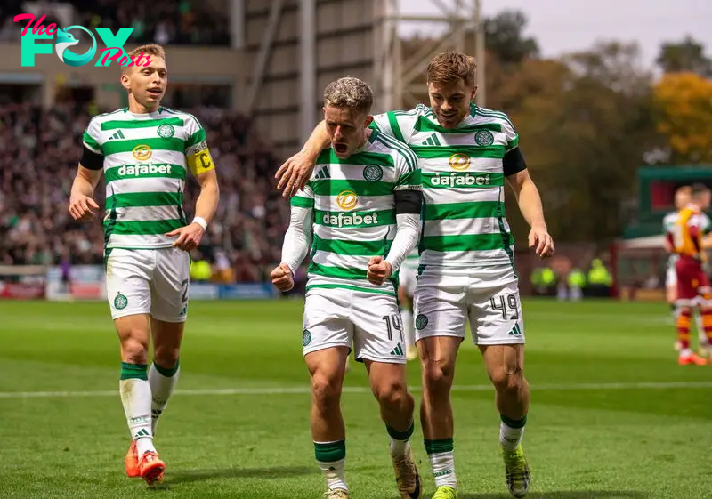 Luke McCowan Celebrating Celtic