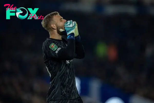 BRIGHTON & HOVE, ENGLAND - Wednesday, October 30, 2024: Liverpool's goalkeeper Vitezslav Jaros during the Football League Cup 4th Round match between Brighton & Hove Albion FC and Liverpool FC at the AMEX Community Stadium. (Photo by David Rawcliffe/Propaganda)