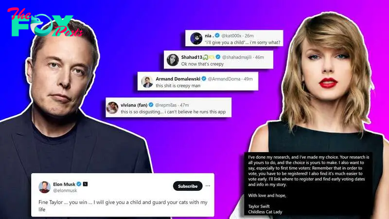 I'll Give You A Child!' Elon Musk's Reaction To Taylor's Swift's 'Childless Cat Lady' Statement Triggers The Internet - Tech