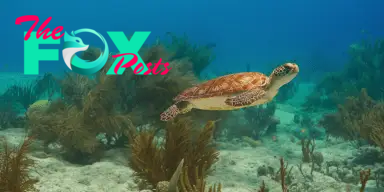 A turtle in the Netflix doc Our Oceans