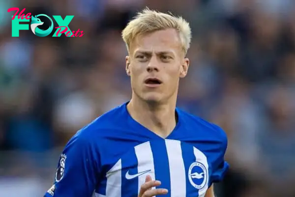 BRIGHTON & HOVE, ENGLAND - Sunday, October 8, 2023: Brighton & Hove Albion's Jan Paul van Hecke during the FA Premier League match between Brighton & Hove Albion FC and Liverpool FC at the American Express Community Stadium. The game ended in a 2-2 draw. (Pic by David Rawcliffe/Propaganda)