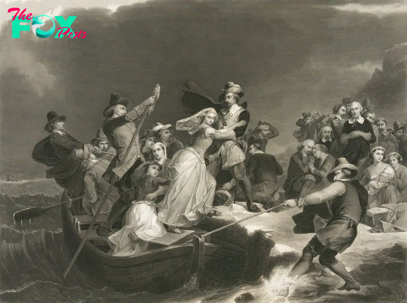 Landing of the Pilgrims on Plymouth Rock in 1620