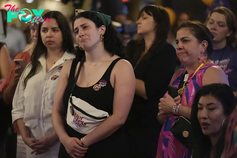 Supporters of Florida's Amendment 4, which would have enshrined abortion rights in the state, react after the amendment's defeat, during a watch party for the Yes On 4 campaign in St. Petersburg, Fla., on Nov. 5, 2024.