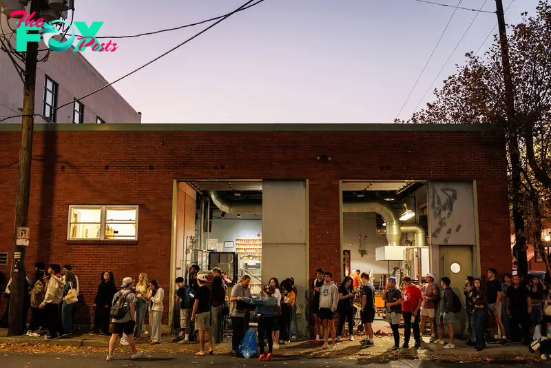 Voters wait to cast their ballots at the polling location in the Banana Factory in the 3rd Ward of Bethlehem, Pa. on Nov. 5, 2024.