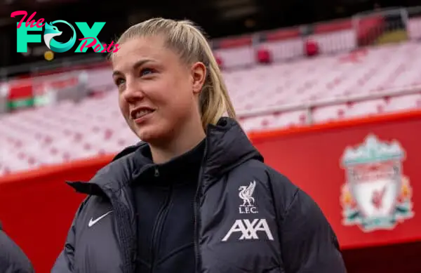 LIVERPOOL, ENGLAND - Sunday, October 13, 2024: Liverpool's Sophie Román Haug before the FA Women’s Super League game between Liverpool FC Women and Manchester City FC Women at Anfield. (Photo by David Rawcliffe/Propaganda)