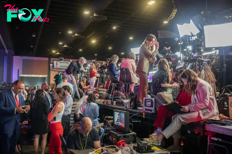 November 5, 2024 Scenes on the road to Mar A Lago and inside the Palm Beach Convention Center during the Trump election party. Photo by David Butow/Redux