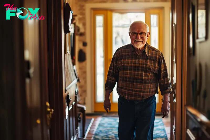 A man walking into a house | Source: Midjourney