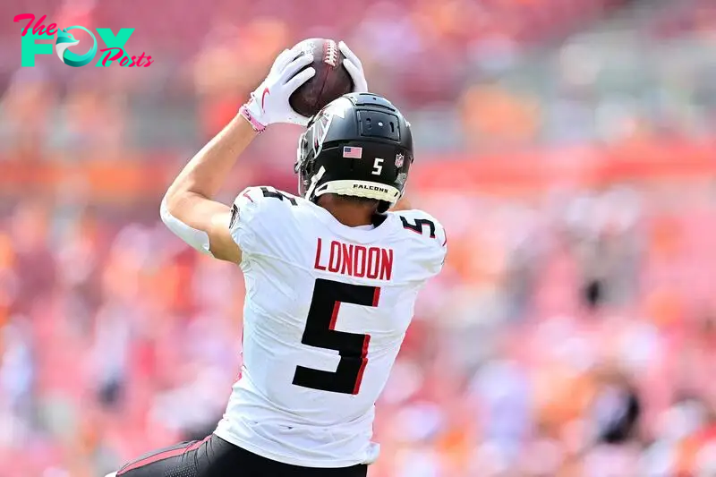 Drake London #5 of the Atlanta Falcons 