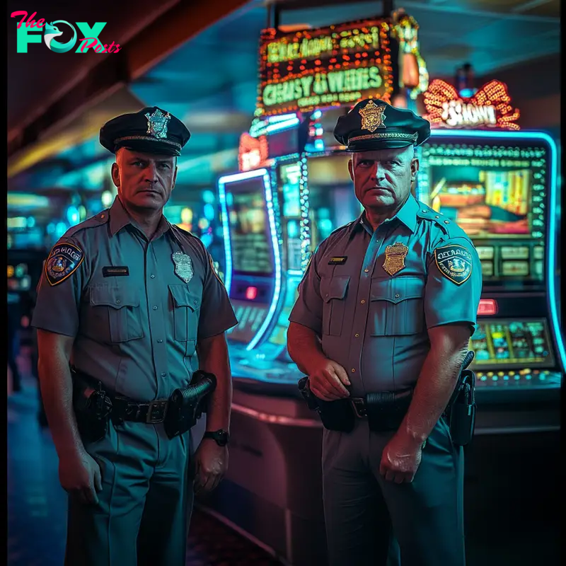 Two cops standing in a casino | Source: Midjourney