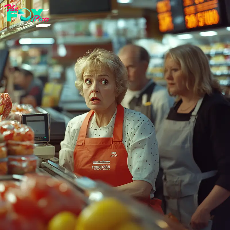 A shocked cashier | Source: Midjourney