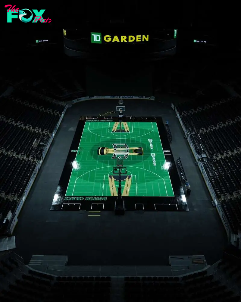 Who designs eye-catching NBA Cup courts?