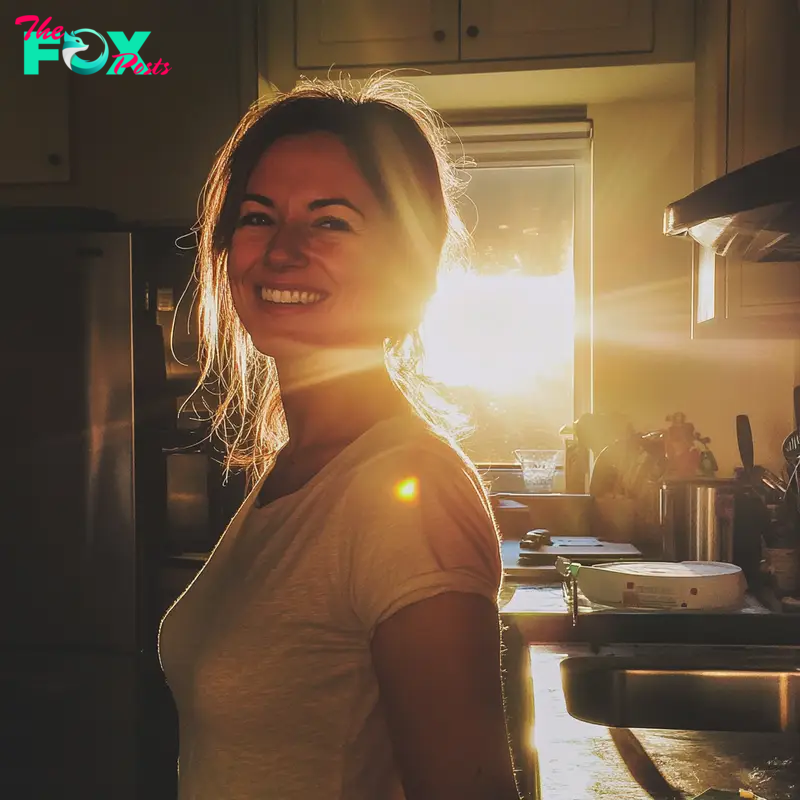 A smiling woman in a kitchen | Source: Midjourney