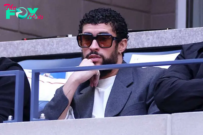 NEW YORK, NEW YORK - SEPTEMBER 08: Singer Bad Bunny attends the Men's Singles Final match between Taylor Fritz of the United States and Jannik Sinner of Italy on Day Fourteen of the 2024 US Open at USTA Billie Jean King National Tennis Center on September 08, 2024 in the Flushing neighborhood of the Queens borough of New York City.   Sarah Stier/Getty Images/AFP (Photo by Sarah Stier / GETTY IMAGES NORTH AMERICA / Getty Images via AFP)