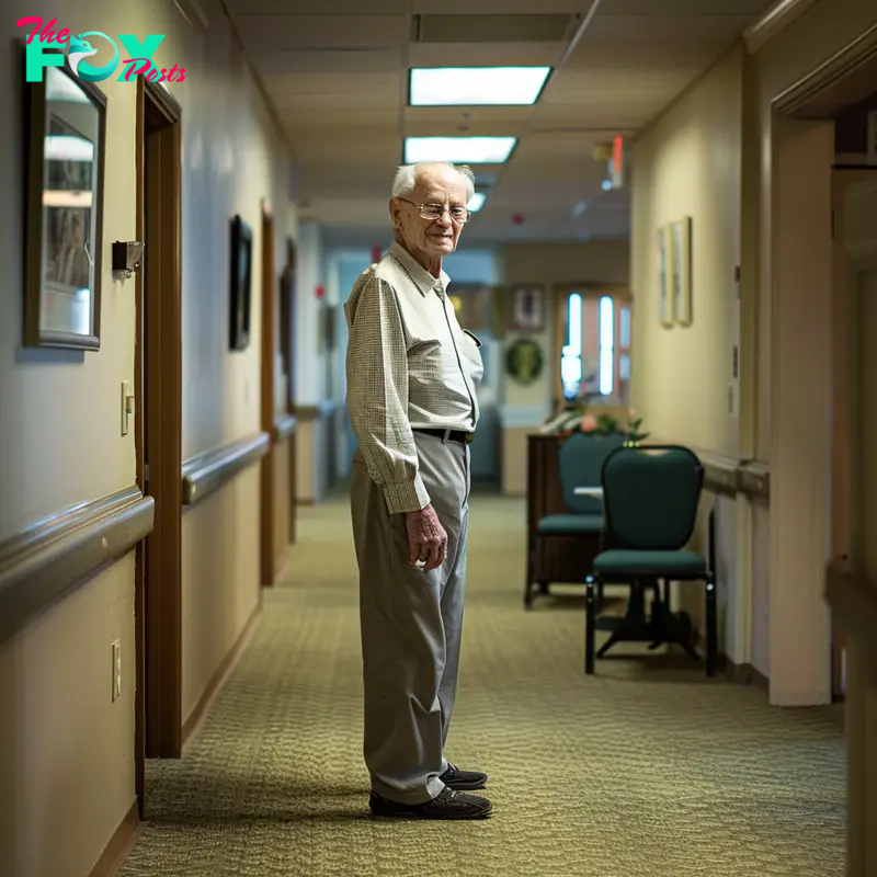 An elderly man standing in a nursing home | Source: Midjourney