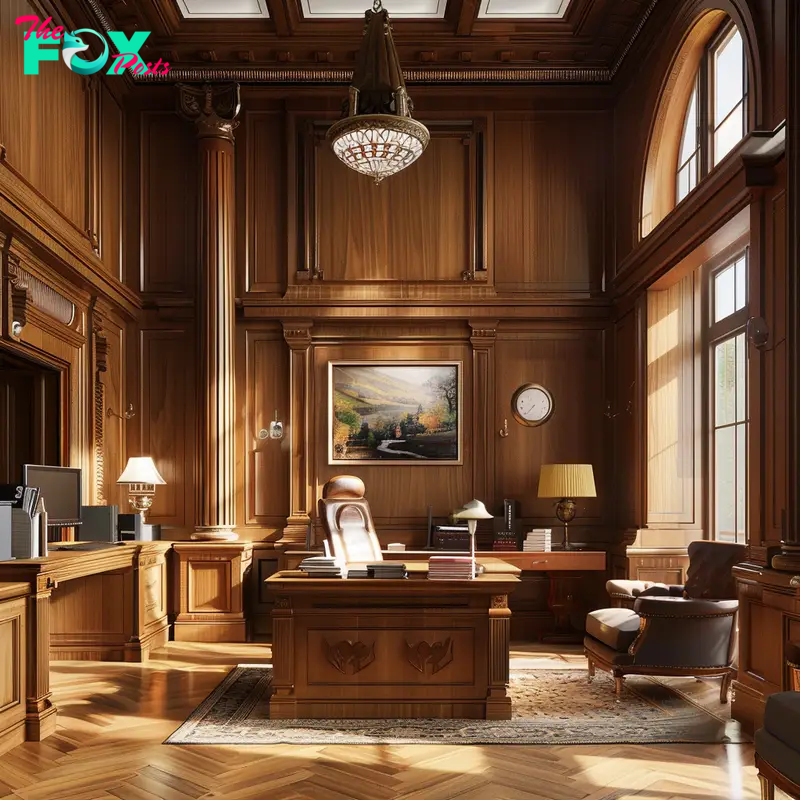 Wood paneled office | Source: Midjourney