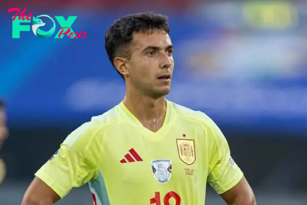 DÜSSELDORF, GERMANY - Monday, June 24, 2024: Spain's Martín Zubimendi during the UEFA Euro 2024 Group B match between Albania and Spain at the Düsseldorf Arena. (Photo by David Rawcliffe/Propaganda)